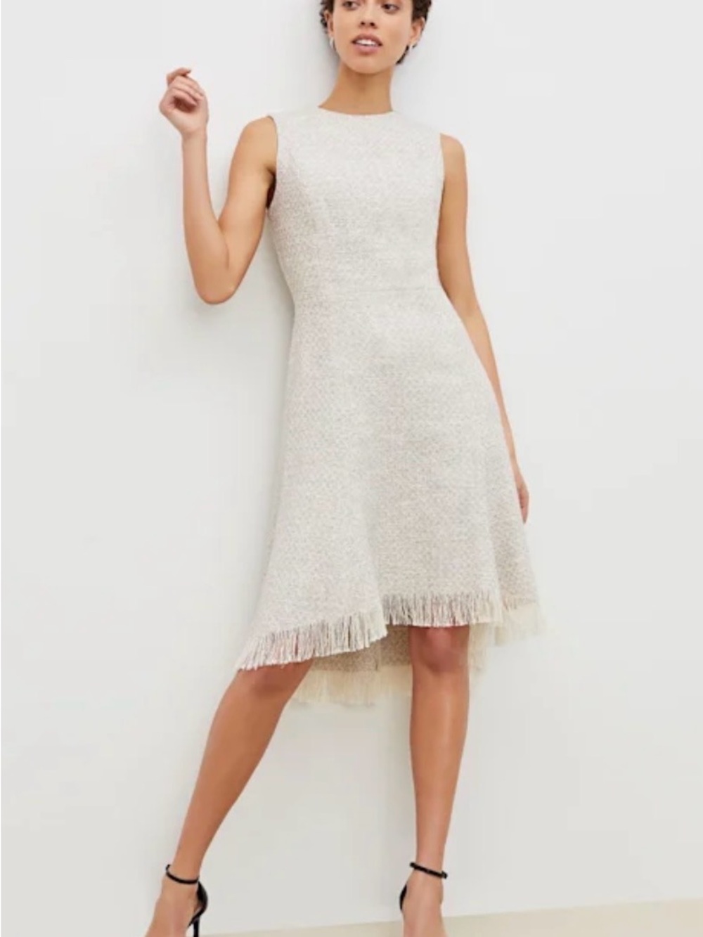 NWT MM Lafleur Lindsay Boucle Dress Sea Salt/Ivory
